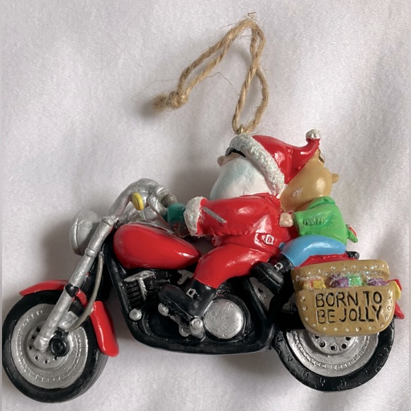 SANTA Born To Be Jolly Ornament - Picture 3 of 3